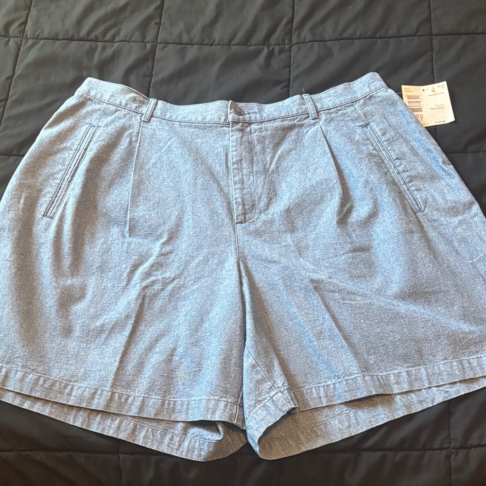 Elizabeth Sport petite Women's Blue Shorts 100% cotton 22p NWT